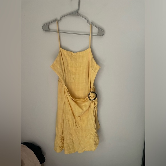 American Eagle Outfitters Yellow Asymmetrical Slip Dress - Picture 1 of 9